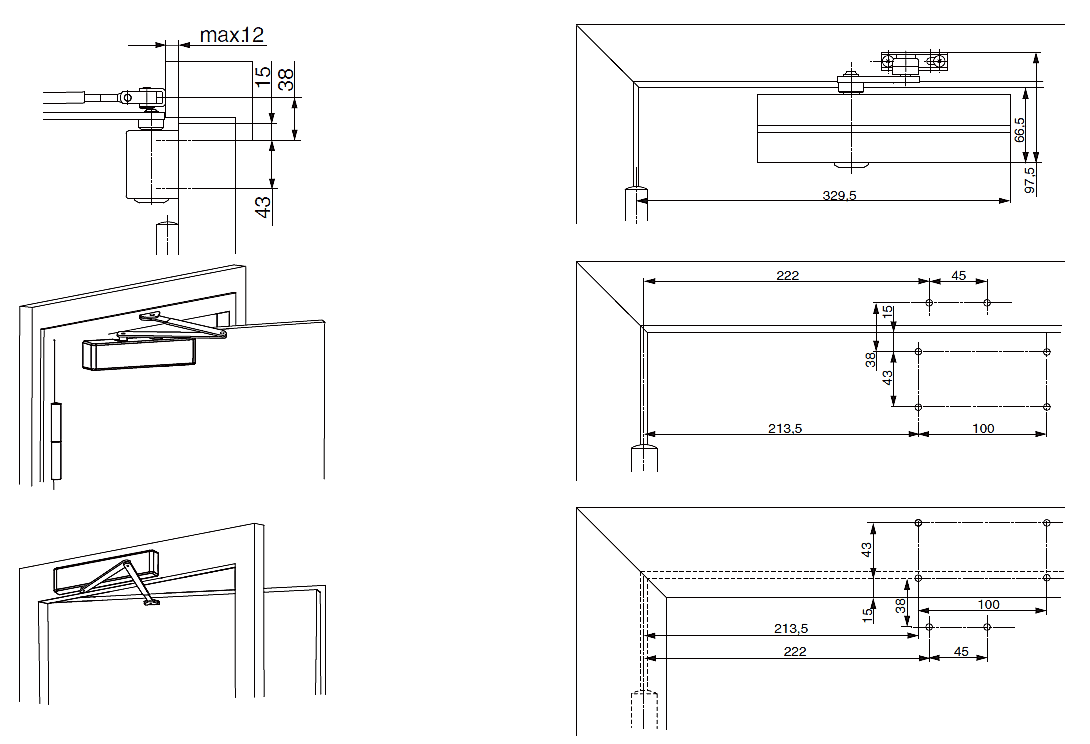 монтаж доводчика